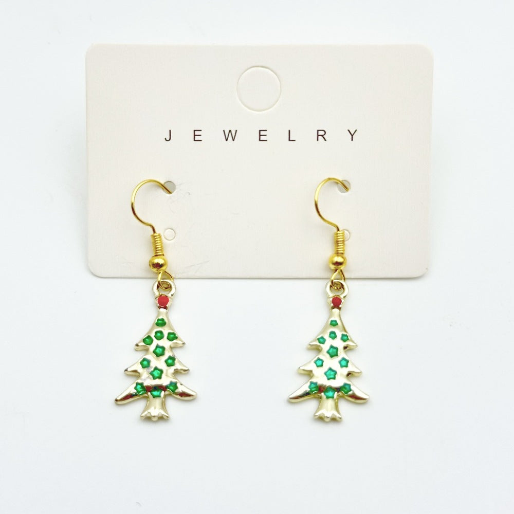 Wallesar Santa Claus Christmas Tree Cartoon Earrings